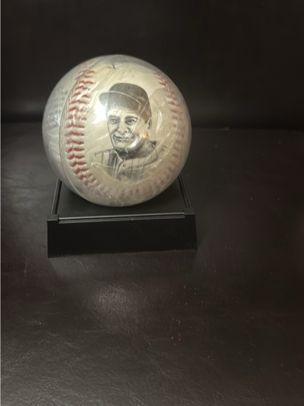 Baseball Decorative Display Ball in White with Red Stitching